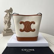 Fortok Celine Small Bucket Cuir Triomphe Brown 30×22×13cm - 1