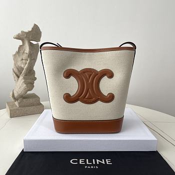 Fortok Celine Small Bucket Cuir Triomphe Brown 30×22×13cm