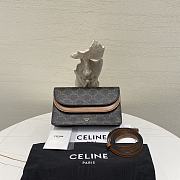 Fortok Celine Wallet on Strap in Triomphe Canvas and Smooth Lambskin 20 X 11.5cm - 1