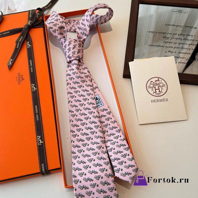 Fortok Hermes Sliding Jockey Twillbi tie Pink  - 1