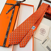 Fortok Hermes Sliding Jockey Twillbi tie Orange  - 6