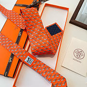 Fortok Hermes Sliding Jockey Twillbi tie Orange  - 4