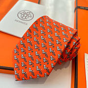Fortok Hermes Sliding Jockey Twillbi tie Orange  - 3