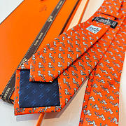 Fortok Hermes Sliding Jockey Twillbi tie Orange  - 2