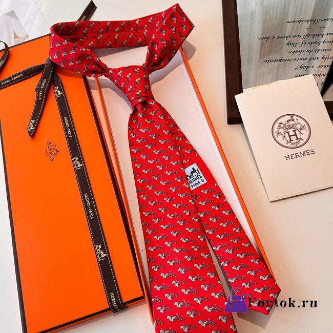 Fortok Hermes Sliding Jockey Twillbi tie Red - 1