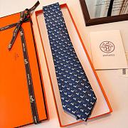 Fortok Hermes Sliding Jockey Twillbi tie Navy Blue - 1