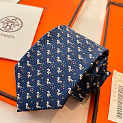 Fortok Hermes Sliding Jockey Twillbi tie Navy Blue - 6