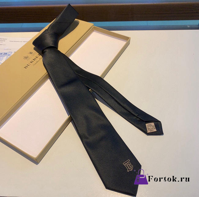 Fortok Burberry Silk Tie Black  - 1