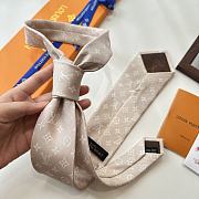 Fortok Louis Vuitton Gris Clair PIED DE POULE SILK TIE Beige - 6