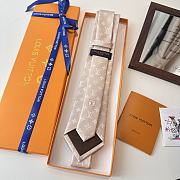Fortok Louis Vuitton Gris Clair PIED DE POULE SILK TIE Beige - 5