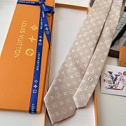 Fortok Louis Vuitton Gris Clair PIED DE POULE SILK TIE Beige - 3