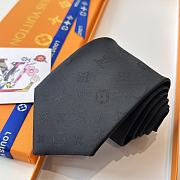 Fortok Louis Vuitton Gris Clair PIED DE POULE SILK TIE Black - 6
