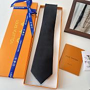 Fortok Louis Vuitton Gris Clair PIED DE POULE SILK TIE Black - 4