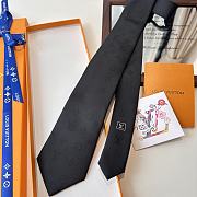 Fortok Louis Vuitton Gris Clair PIED DE POULE SILK TIE Black - 5