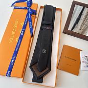 Fortok Louis Vuitton Gris Clair PIED DE POULE SILK TIE Black - 3