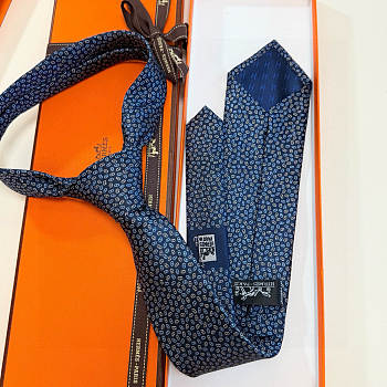 Fortok Hermes silk tie Blue 
