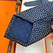 Fortok Hermes silk tie Blue  - 4