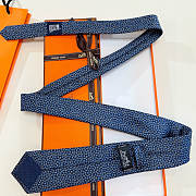 Fortok Hermes silk tie Blue  - 2