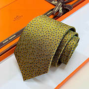 Fortok Hermes silk tie Yellow  - 5