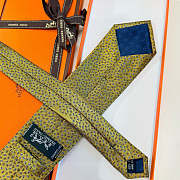 Fortok Hermes silk tie Yellow  - 6