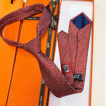 Fortok Hermes silk tie Red