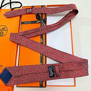 Fortok Hermes silk tie Red - 6