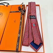 Fortok Hermes silk tie Red - 4