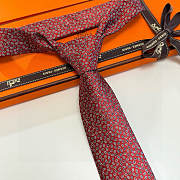 Fortok Hermes silk tie Red - 5