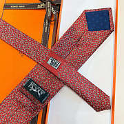 Fortok Hermes silk tie Red - 3