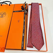 Fortok Hermes silk tie Red - 2