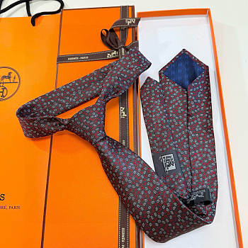 Fortok Hermes silk tie Black