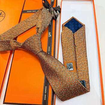 Fortok Hermes silk tie Orange