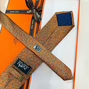 Fortok Hermes silk tie Orange - 6