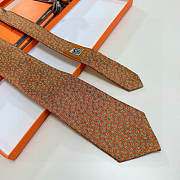 Fortok Hermes silk tie Orange - 5