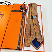 Fortok Hermes silk tie Orange - 4