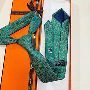 Fortok Hermes silk tie Green - 1