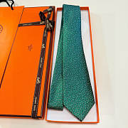 Fortok Hermes silk tie Green - 6