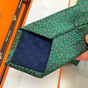 Fortok Hermes silk tie Green - 5