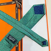 Fortok Hermes silk tie Green - 3