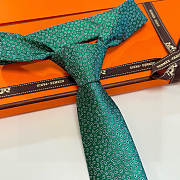 Fortok Hermes silk tie Green - 4