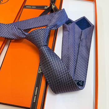 Fortok HERMES Hermes Tie Silk H-Weave Tie Purple