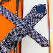 Fortok HERMES Hermes Tie Silk H-Weave Tie Purple - 5