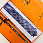 Fortok HERMES Hermes Tie Silk H-Weave Tie Purple - 3