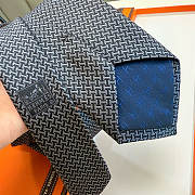 Fortok HERMES Hermes Tie Silk H-Weave Tie Black - 2