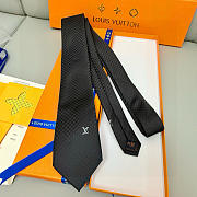 Fortok Louis Vuitton Silk Micro Damier Tie Black - 1