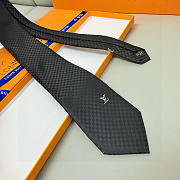 Fortok Louis Vuitton Silk Micro Damier Tie Black - 6