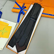 Fortok Louis Vuitton Silk Micro Damier Tie Black - 5