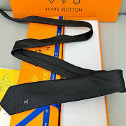 Fortok Louis Vuitton Silk Micro Damier Tie Black - 4