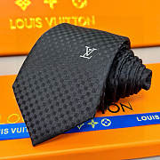 Fortok Louis Vuitton Silk Micro Damier Tie Black - 2