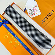 Fortok Louis Vuitton Silk Micro Damier Tie Black And White - 1